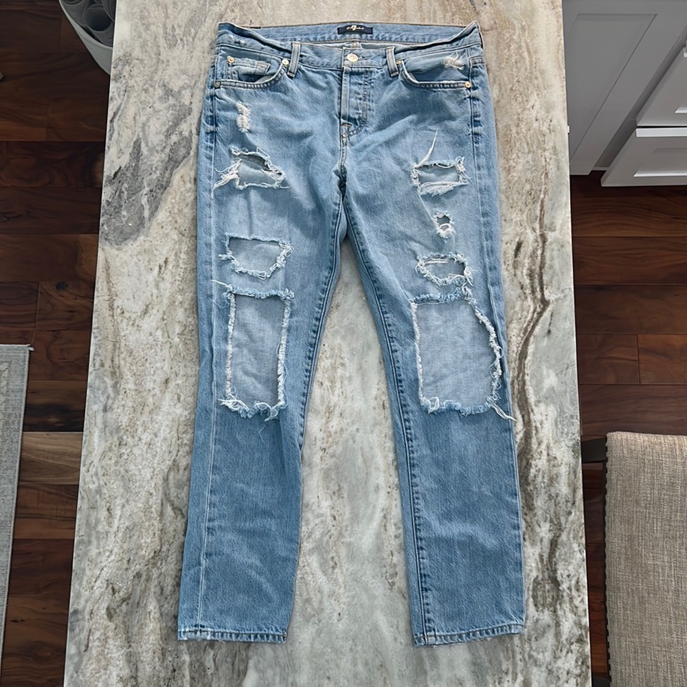 7 For All Mankind Josefina Distressed Boyfriend Size 26